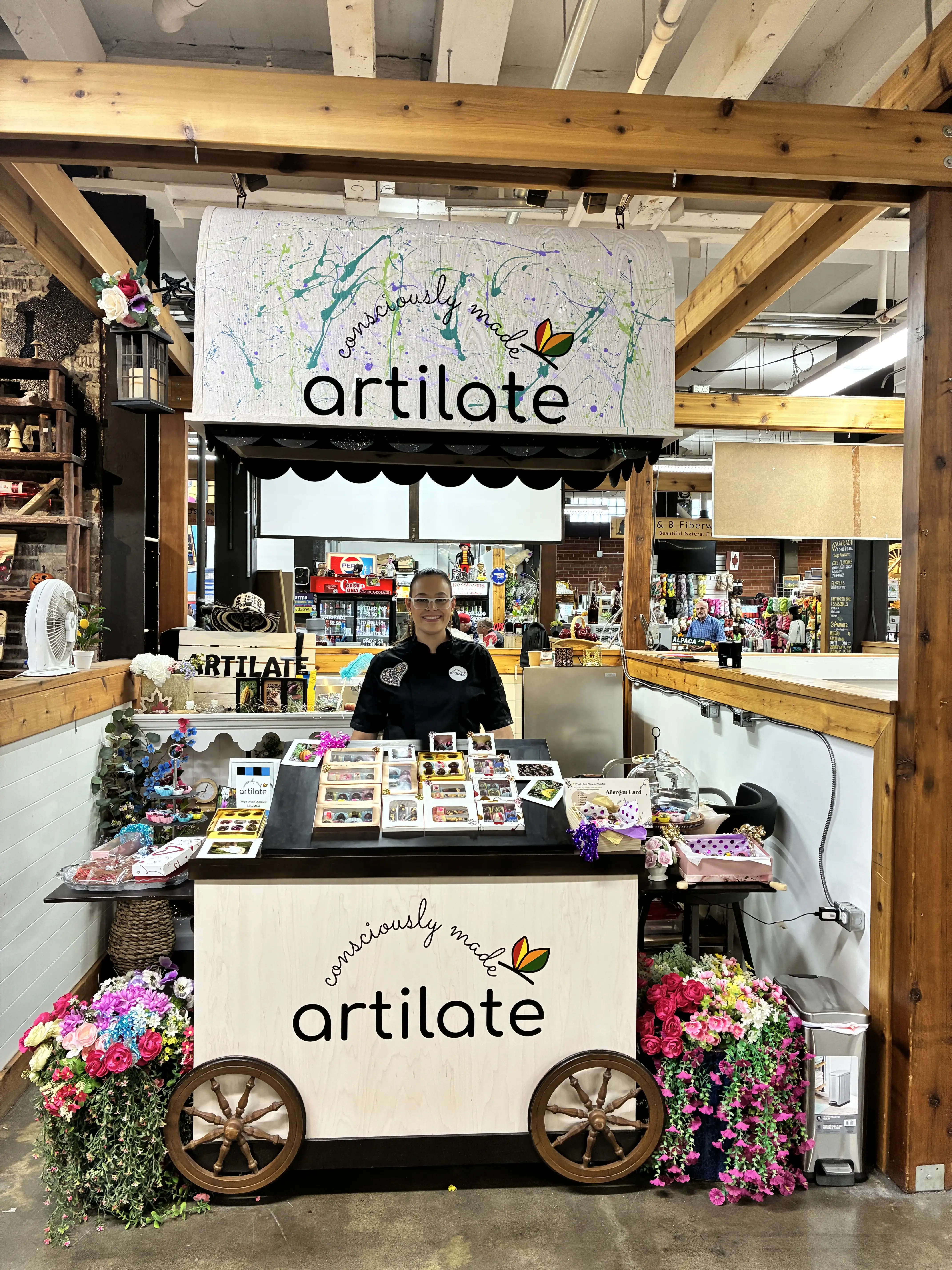 Artilate booth at the market