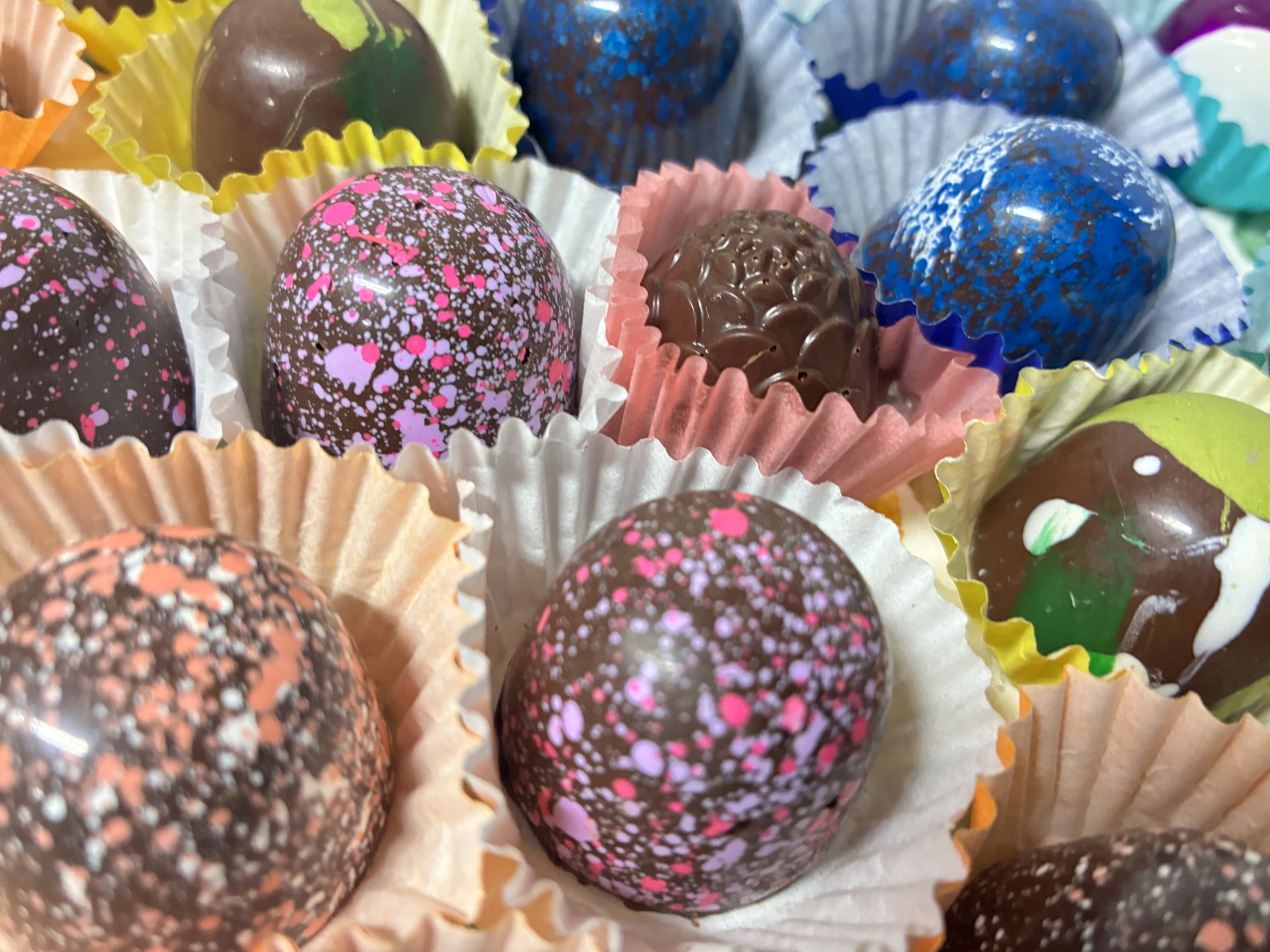 Premium chocolate box with gold foil logo